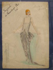 A hand drawn and tinted dress
