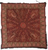 A HAND EMBROIDERED PAISLEY SHA