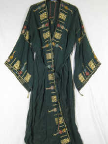 A hand embroidered silk dress