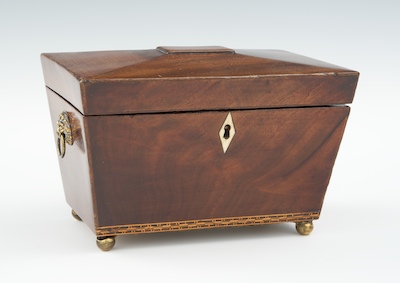 A Hand Made Wood Tea Caddy With a