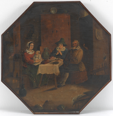 A Hand Painted Fire Screen Plaque