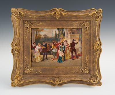 A Hand Painted KPM Porcelain Plaque