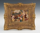 A Hand Painted KPM Porcelain P