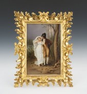 A Hand Painted Porcelain Plaqu