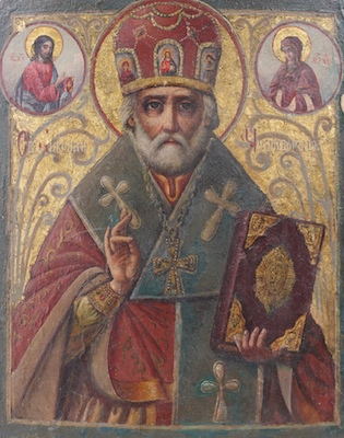 A Hand Painted Russian Icon of