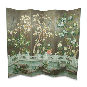 A Hand-Painted  Six-Panel Gracie
