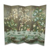 A Hand-Painted  Six-Panel Grac