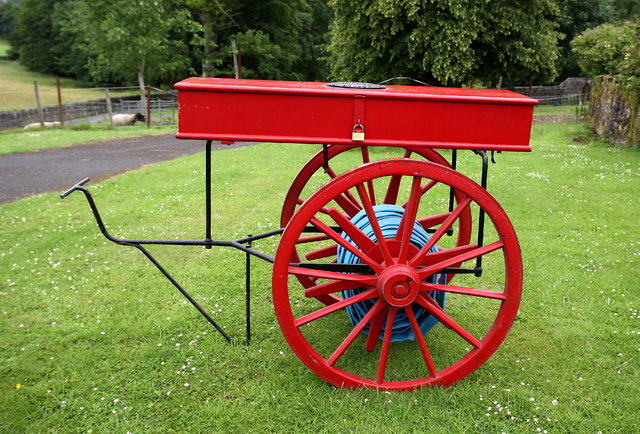 A hand pulled fire trolley by Shand