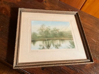 A hand tinted landscape photo of