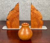 A hand turned and carved cherr