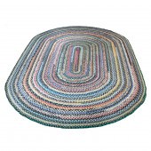A HAND WOVEN RAG RUG A hand wo