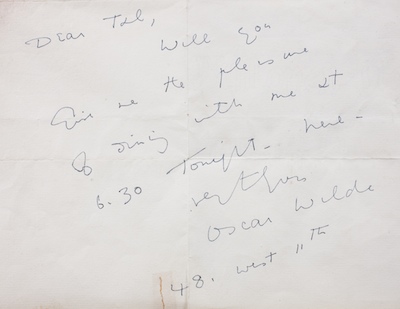 A Hand Written Dinner Invitation by