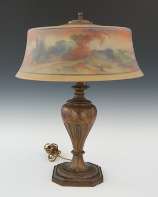 A Handel Lamp With Shade Signed "W.