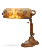 A HANDEL "PEACOCK" PIANO LAMPA