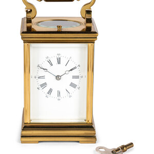 A Hands Brass Carriage Clock 20th