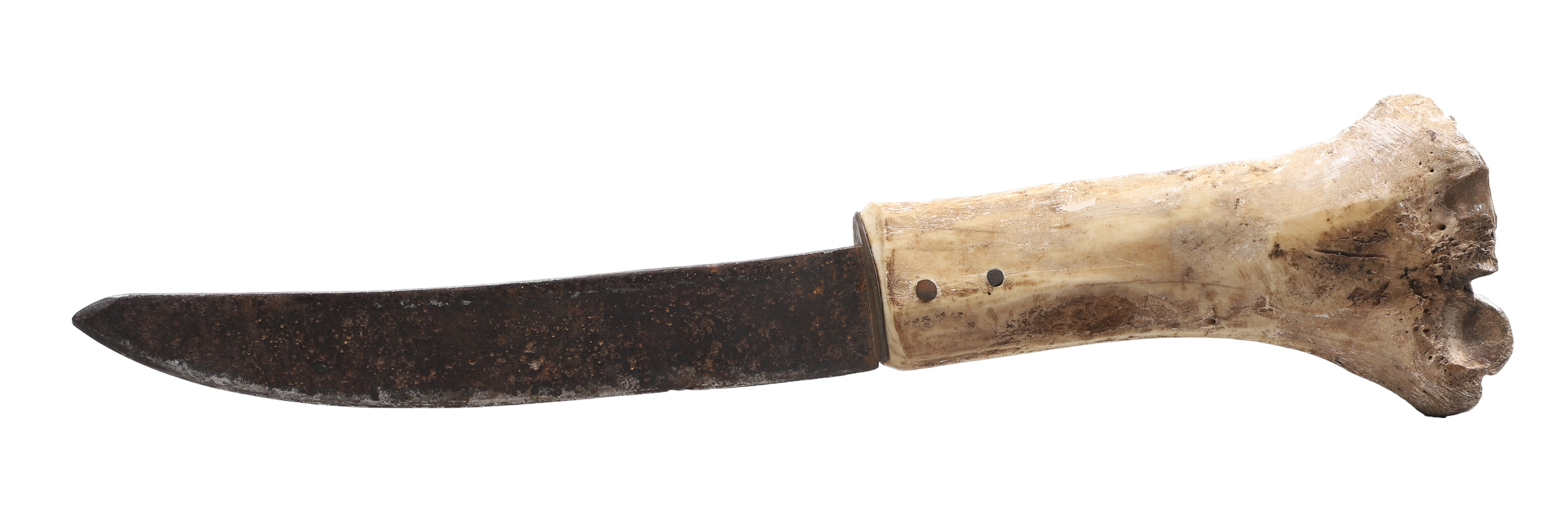 A Handwrought Bone Handle Bowie