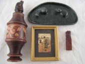 A hardstone tray carved as hip