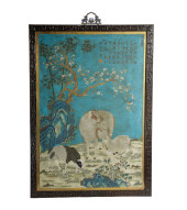 A HARDSTONES INLAID LACQUER TA