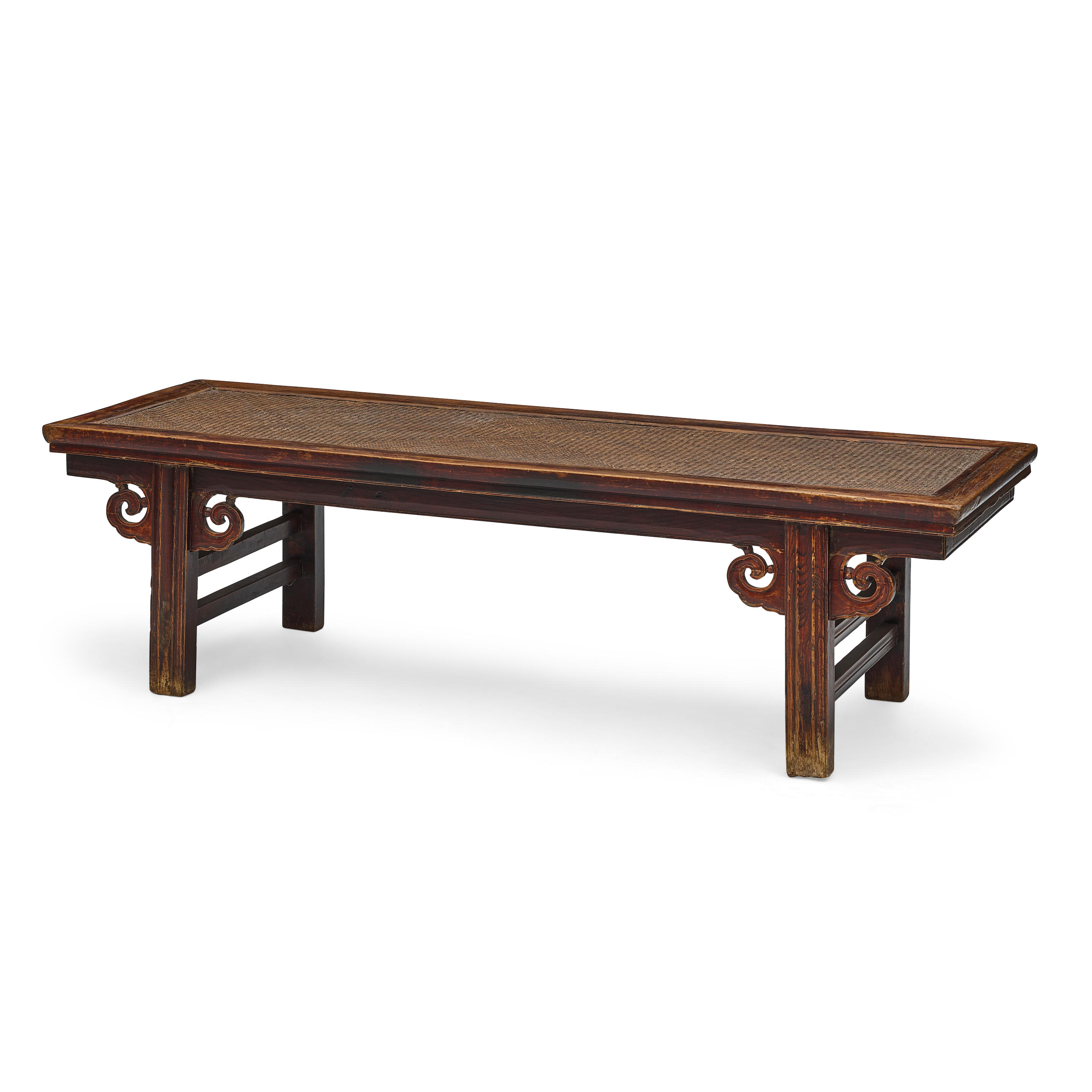 A HARDWOOD BENCH 19TH CENTURY, OR