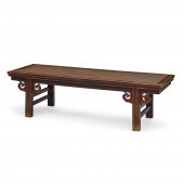 A HARDWOOD BENCH 19TH CENTURY,