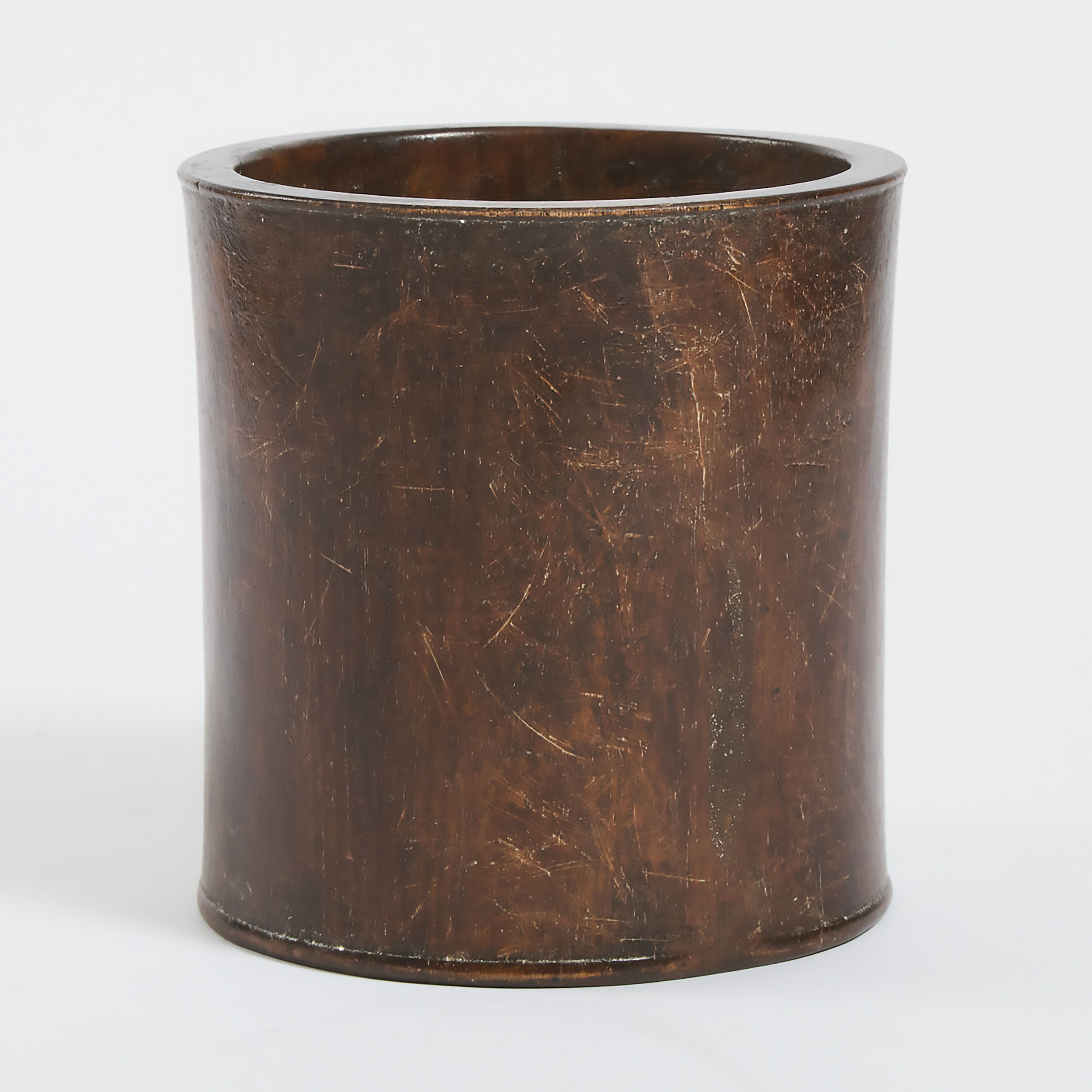 A Hardwood Brush Pot, 19th-20th