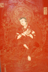 A HARDWOOD CHINESE BODHISATTVA