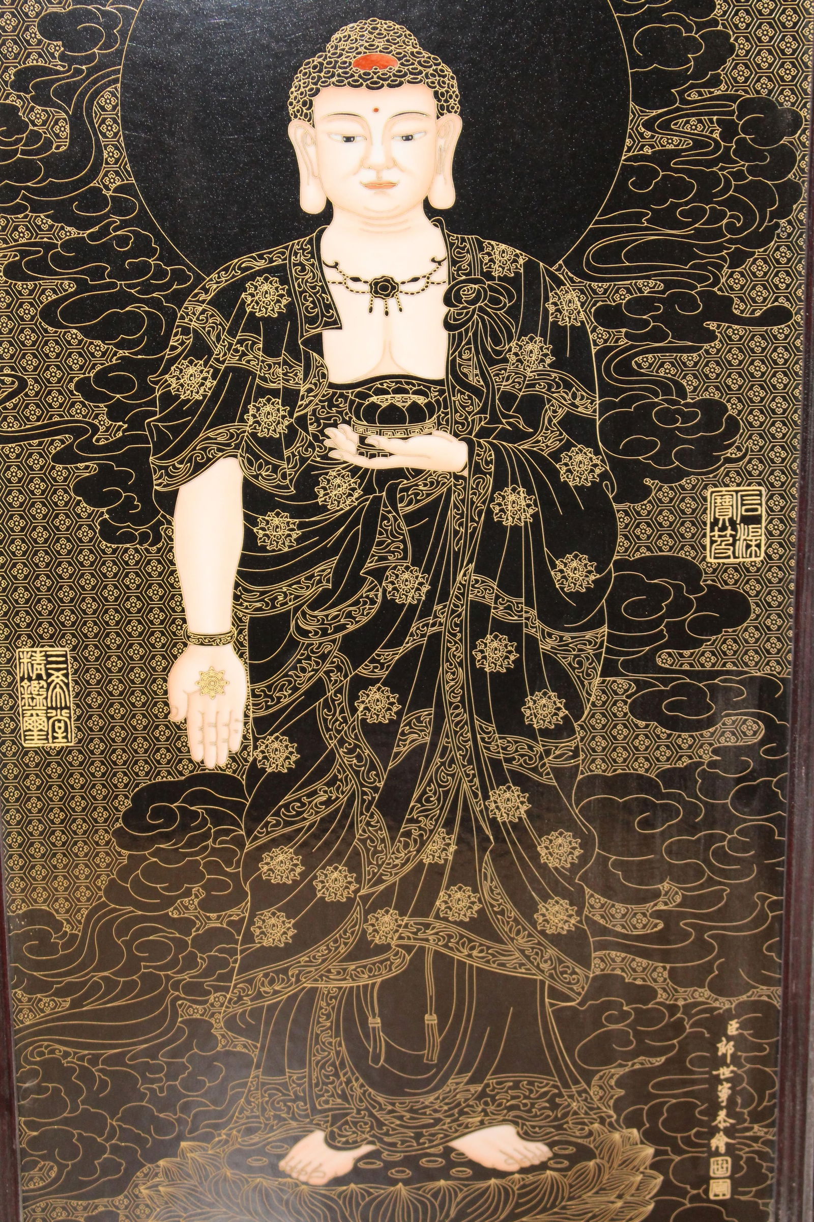 A HARDWOOD CHINESE BODHISATTVA
