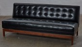 A HARDWOOD FRAMED FAUX BLACK L