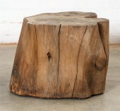 A HARDWOOD TRUNK SECTION PEDES