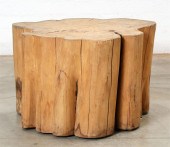 A HARDWOOD TRUNK SECTION PEDES