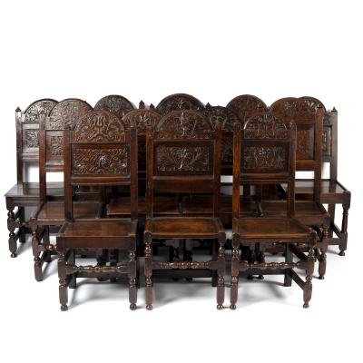 A harlequin set of twelve oak