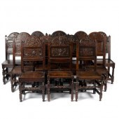A harlequin set of twelve oak