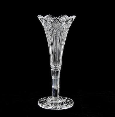 A Hawkes Brilliant Cut Glass Vase