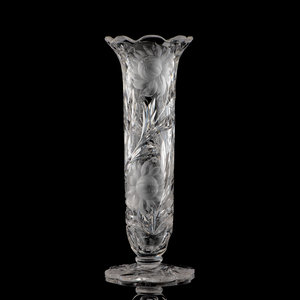 A Hawkes Intaglio-Cut Glass Vase in