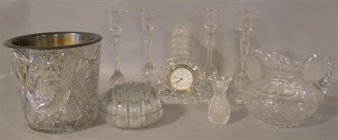 A HAWKES PITCHER AND WATERFORD