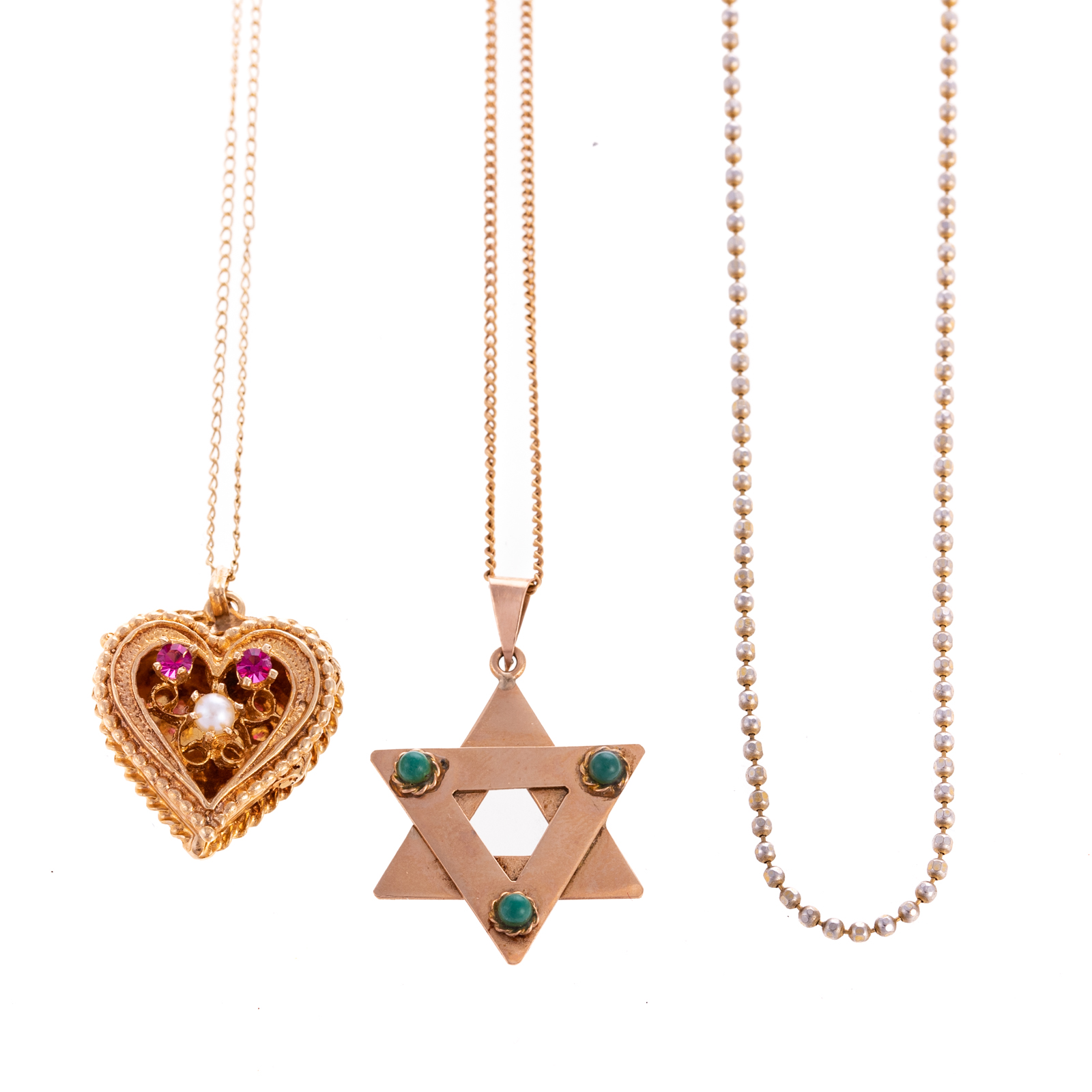 A HEART LOCKET, STAR PENDANT &