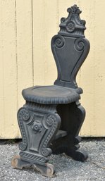 A heavily carved antique oak hall