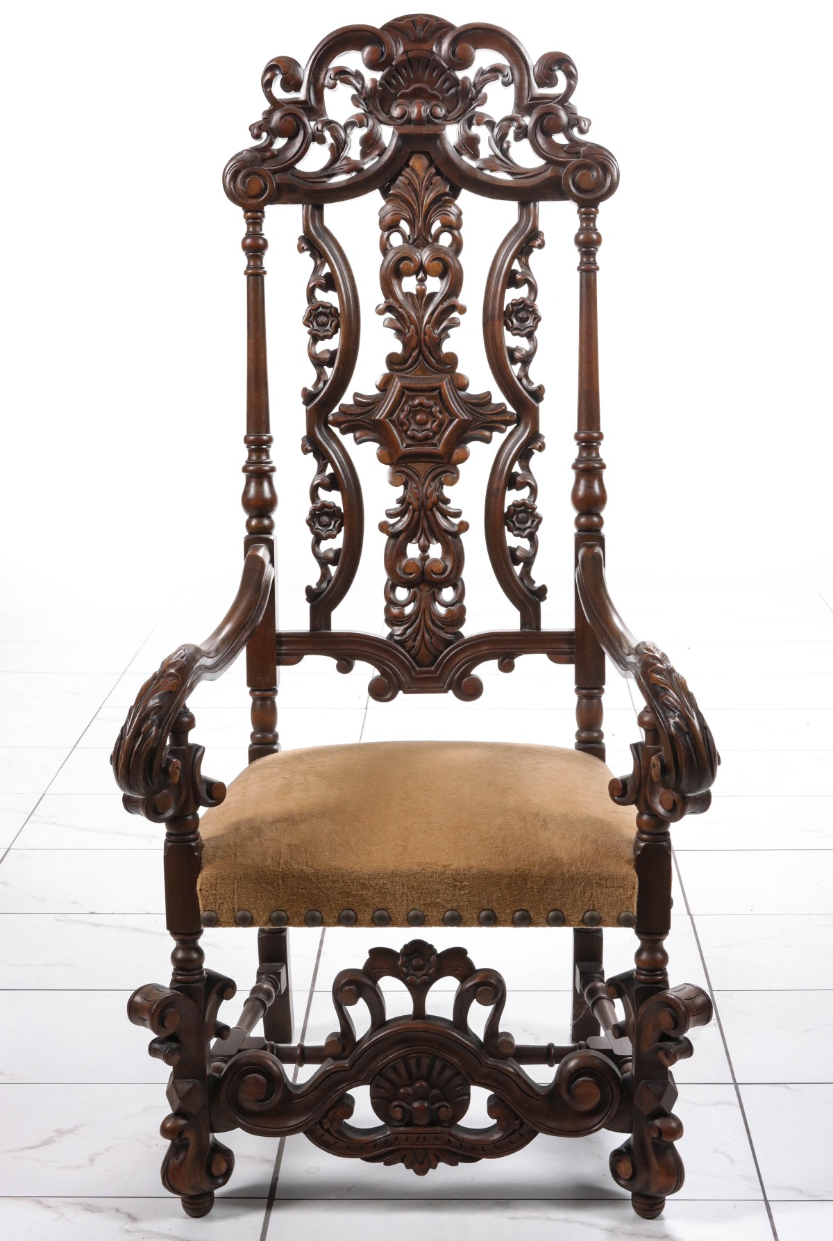 A HEAVILY CARVED LATE 19TH CENT.