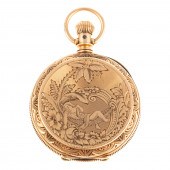 A HEAVY 14K HUNTER CASE POCKET