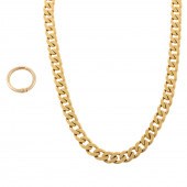 A HEAVY 18K FIGARO LINK CHAIN
