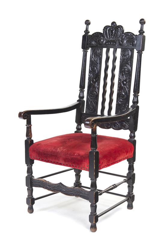 A Henry II Style Open Armchair