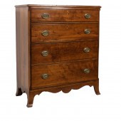 A HEPPLEWHITE CHERRY CHEST OF