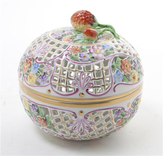 * A Herend Porcelain Covered Bowl