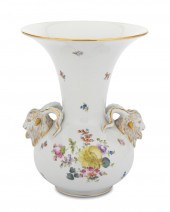 A HEREND PORCELAIN GOAT HANDLE