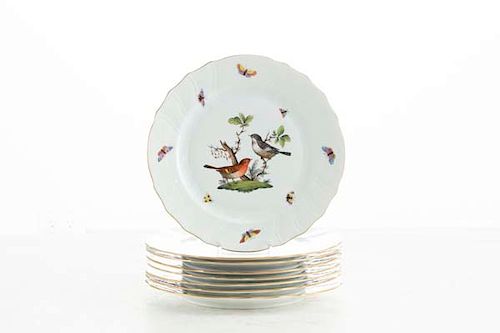 A HEREND ROTHSCHILD BIRD THREE PART