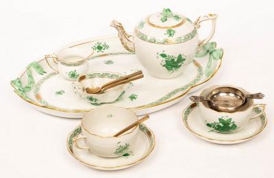 A Herend tête-à-tête tea service in