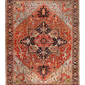 A Heriz Wool Rug Circa 1930 15 feet