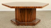A HEXAGONAL ROSEWOOD COFFEE TA