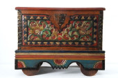 A HIGHLY CARVED & PAINTED MERC
