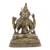 A HIMALAYAN GILT BRONZE SCULPT